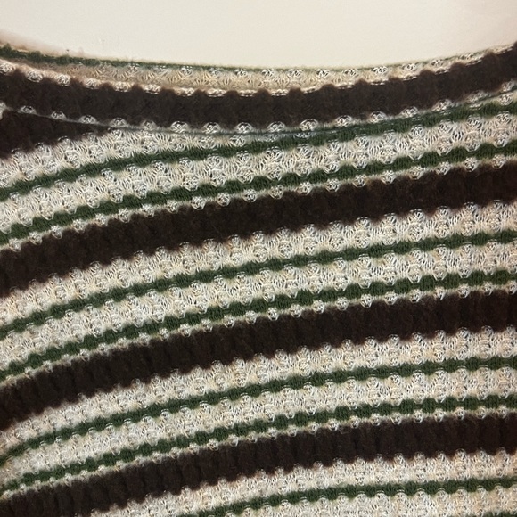 Lush super soft oversized sweater Size Large vintage look Brown white and green - Picture 2 of 6